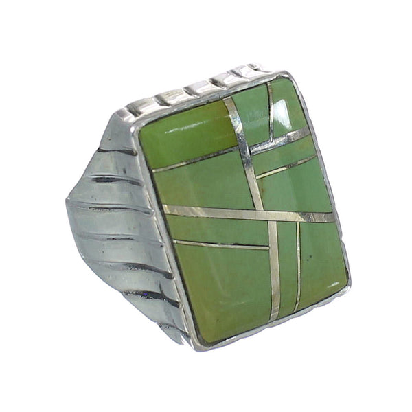 Turquoise Inlay Sterling Silver Southwest Ring Size 8-3/4 MX62284